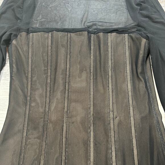 With Jéan Black Mesh Corset Mini Dress Long Sleeve Size M - Picture 4 of 11